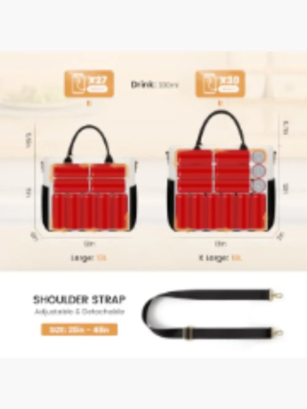 Large Insulated Lunch Bag for Women, Leakproof Cooler Tote with Cup Holder,